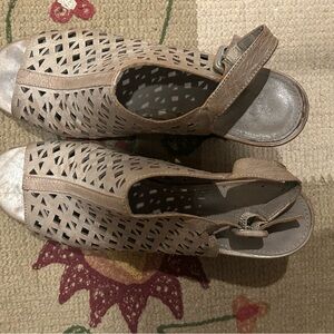 Franco Sarto Taupe Cutout Sandals